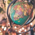 black and green desk globe